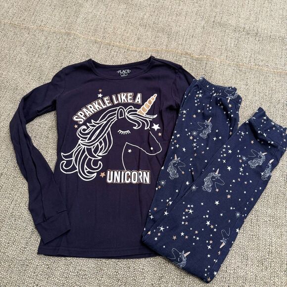 Childrens Place Girls Sparkle Like a Unicorn Long Sleeve Pajama Set Size 12 - Picture 1 of 9